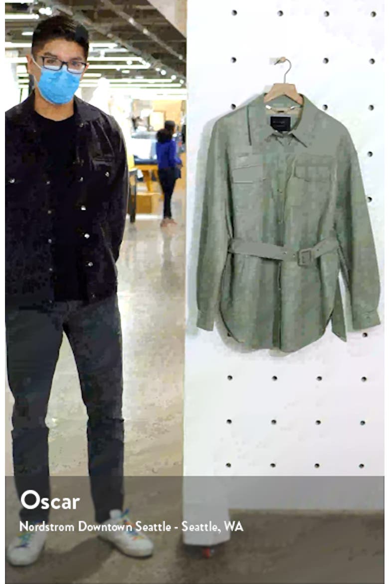 Faux Leather Belted Shirt Jacket video