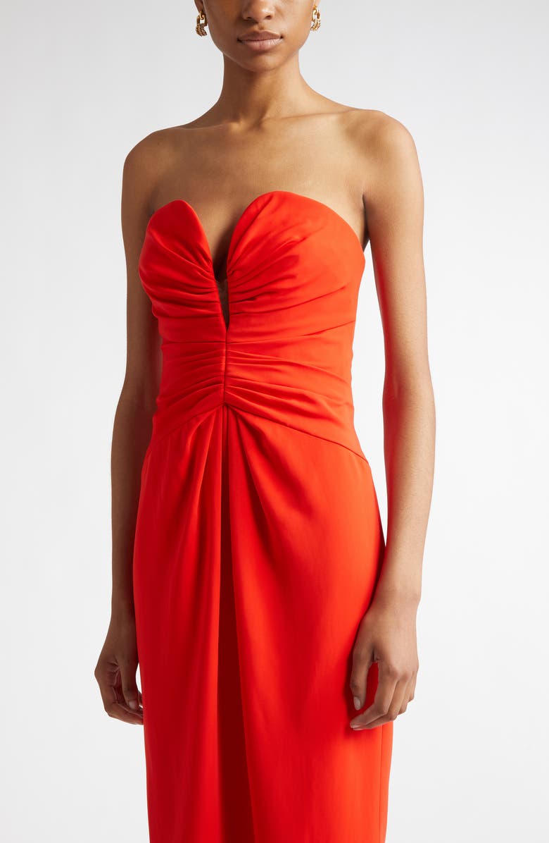 Oscar de la Renta Strapless Plunge Neck Gown, Alternate, color, 