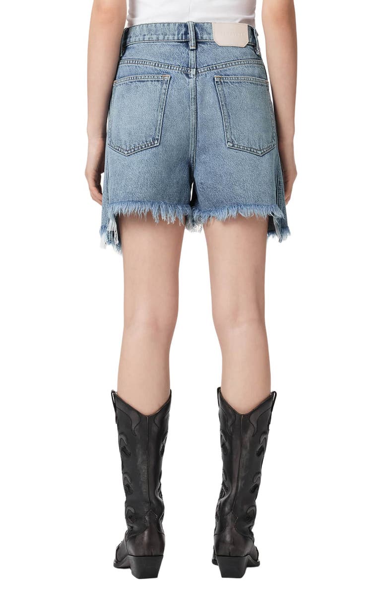 AllSaints Frankie Stud Cutoff Denim Shorts, Alternate, color, 