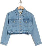 L'AGENCE Genevie Raw Hem Crop Denim Jacket
