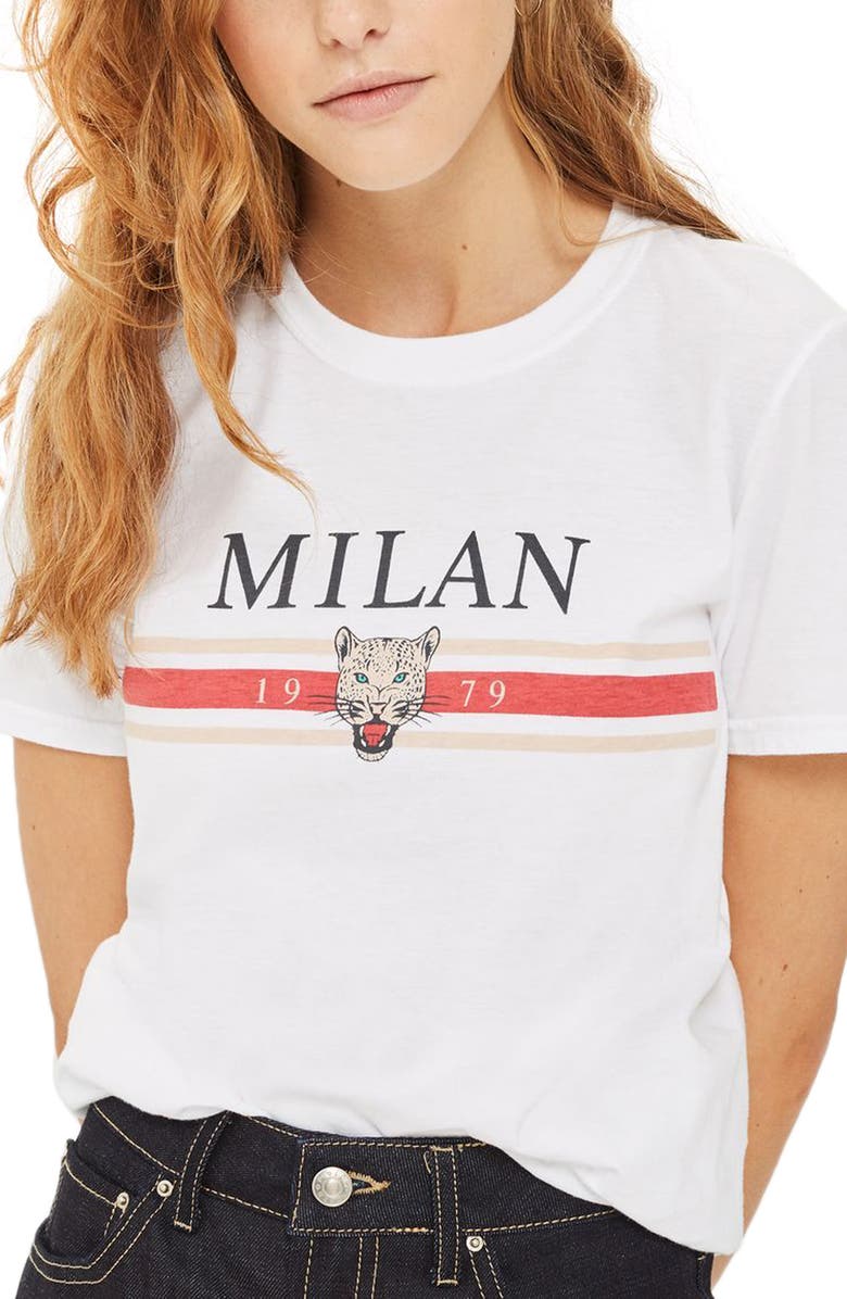 Topshop Milan Graphic Tee, Main, color, 
