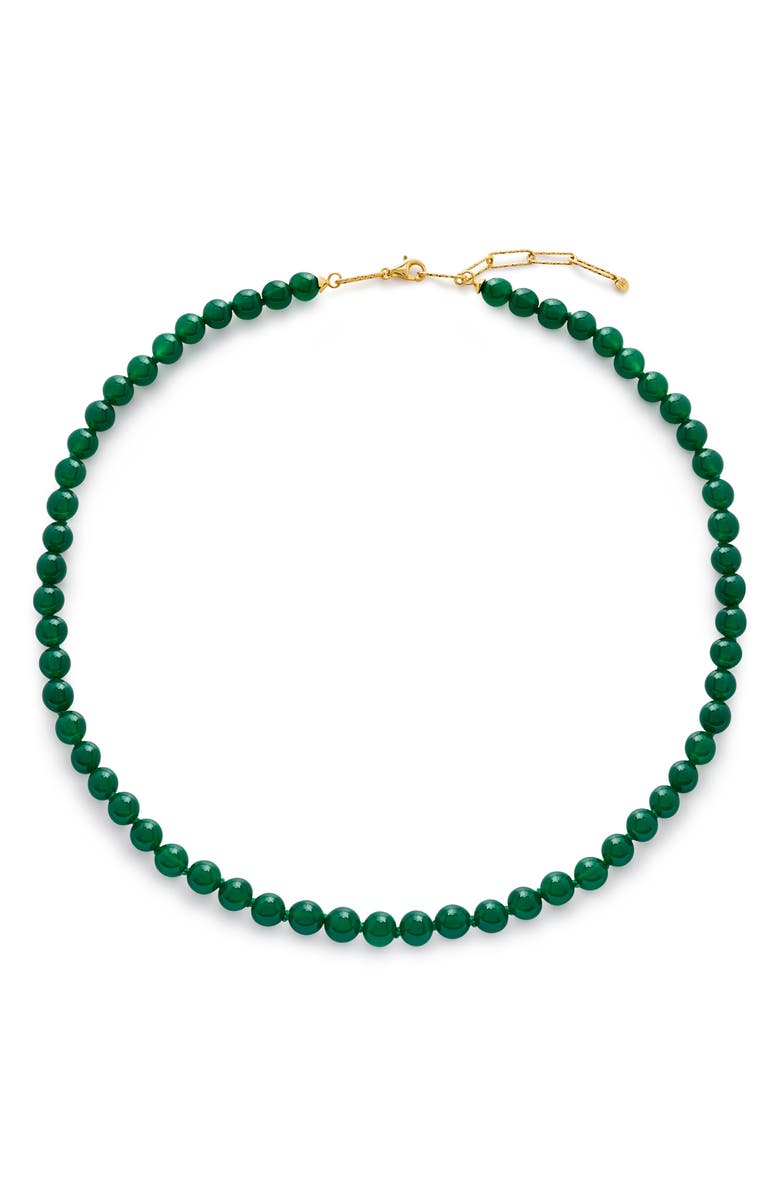 Monica Vinader Round Green Onyx Necklace, Main, color,