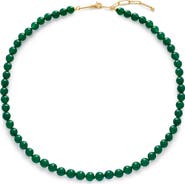 Monica Vinader Round Green Onyx Necklace