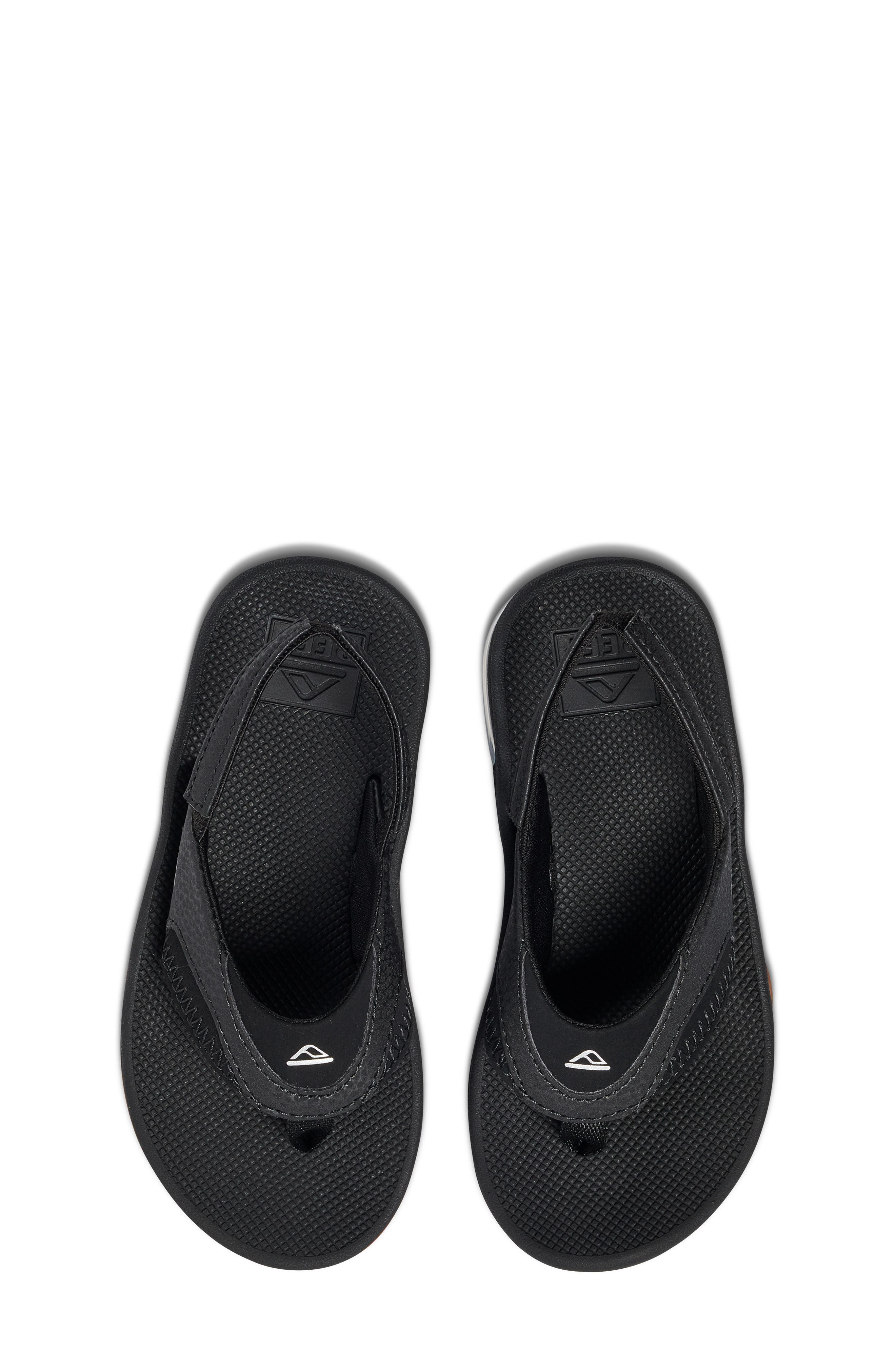 Reef Kids' Little Fanning Flip Flop, Alternate, color, Black/Silver