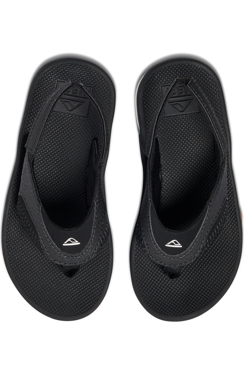 Reef Kids' Little Fanning Flip Flop, Alternate, color, Black/Silver