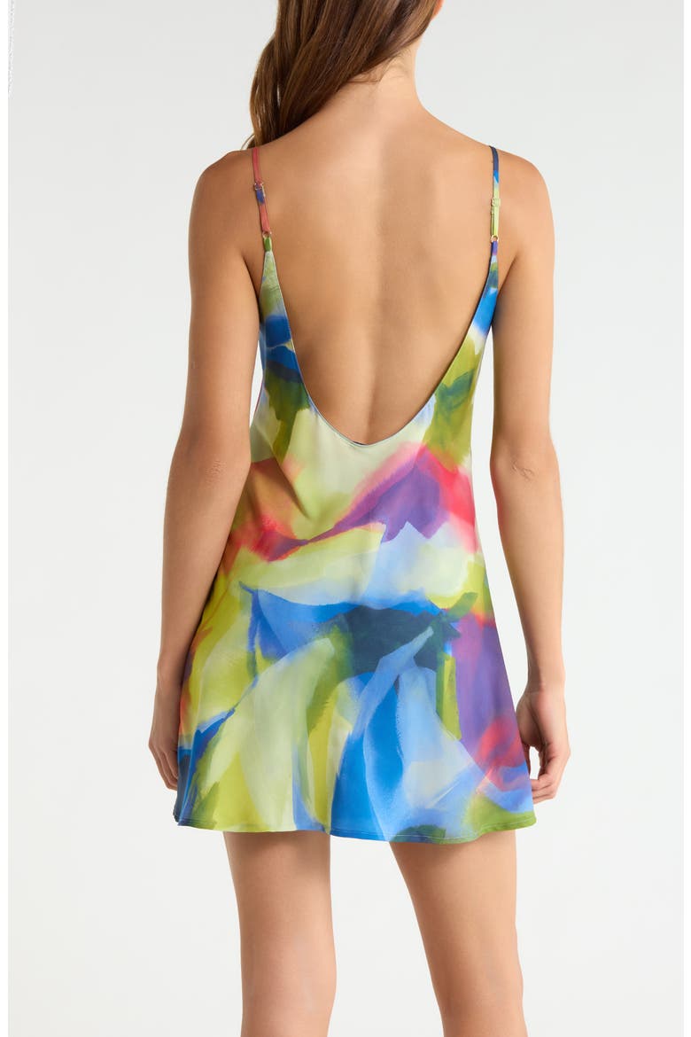 Kumo Printed Stretch Satin Chemise, Alternate, color, KUMO MULTI