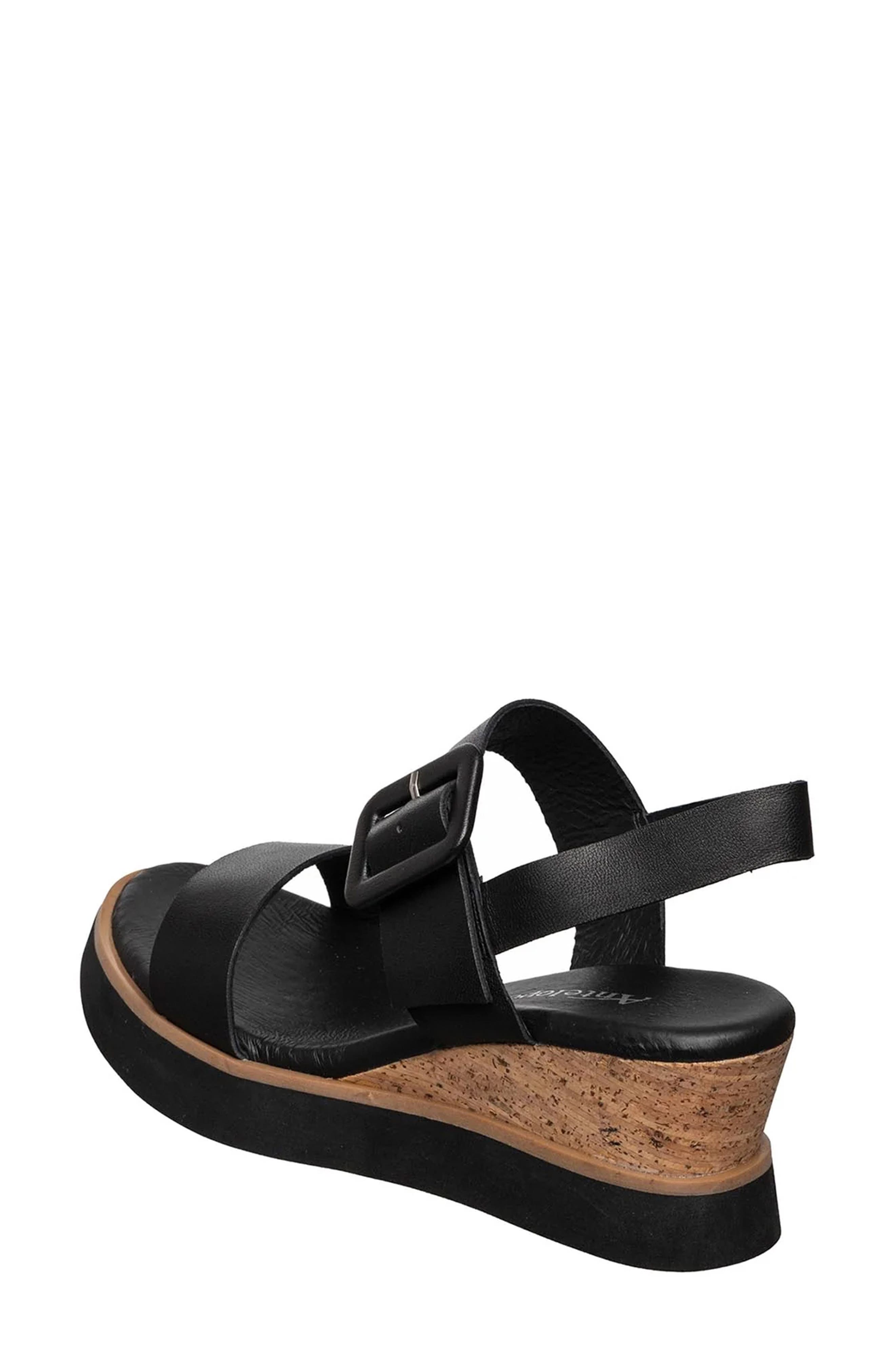 ANTELOPE Dinah Wedge Sandal, Alternate, color, Black