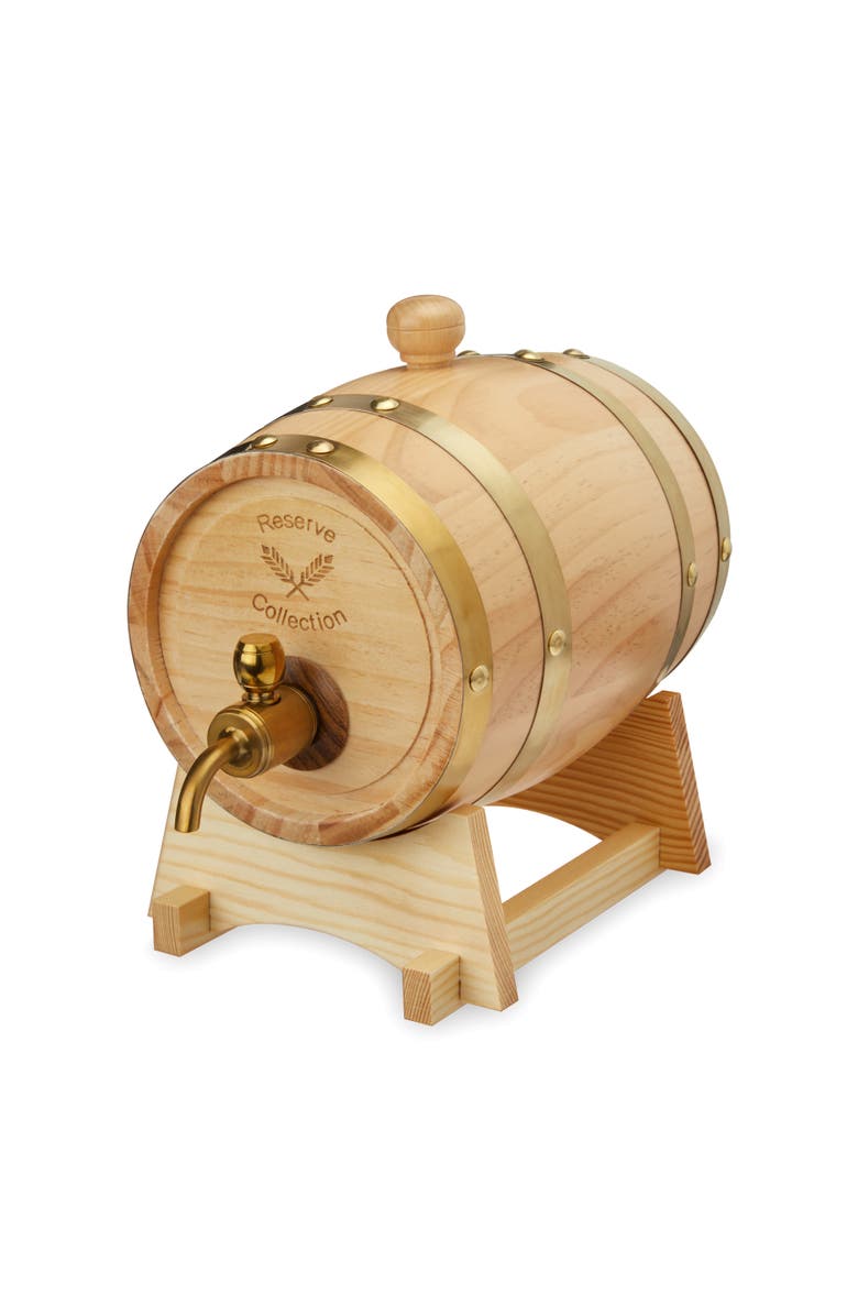 Foster & Rye Whiskey Barrel Drink Dispenser, Main, color, Brown