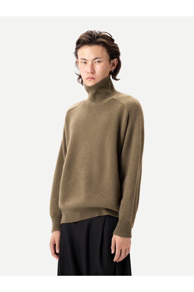Unisex High-Neck Cashmere Sweater, Alternate, color, aloe