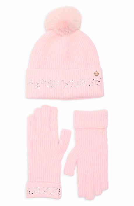 Ted Baker London Crystal Faux Fur Pompom Beanie & Scarf Box Set