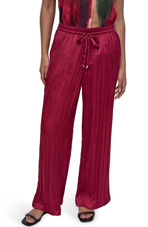 Dkny Crushed Drawstring Wide Leg Pants In Red