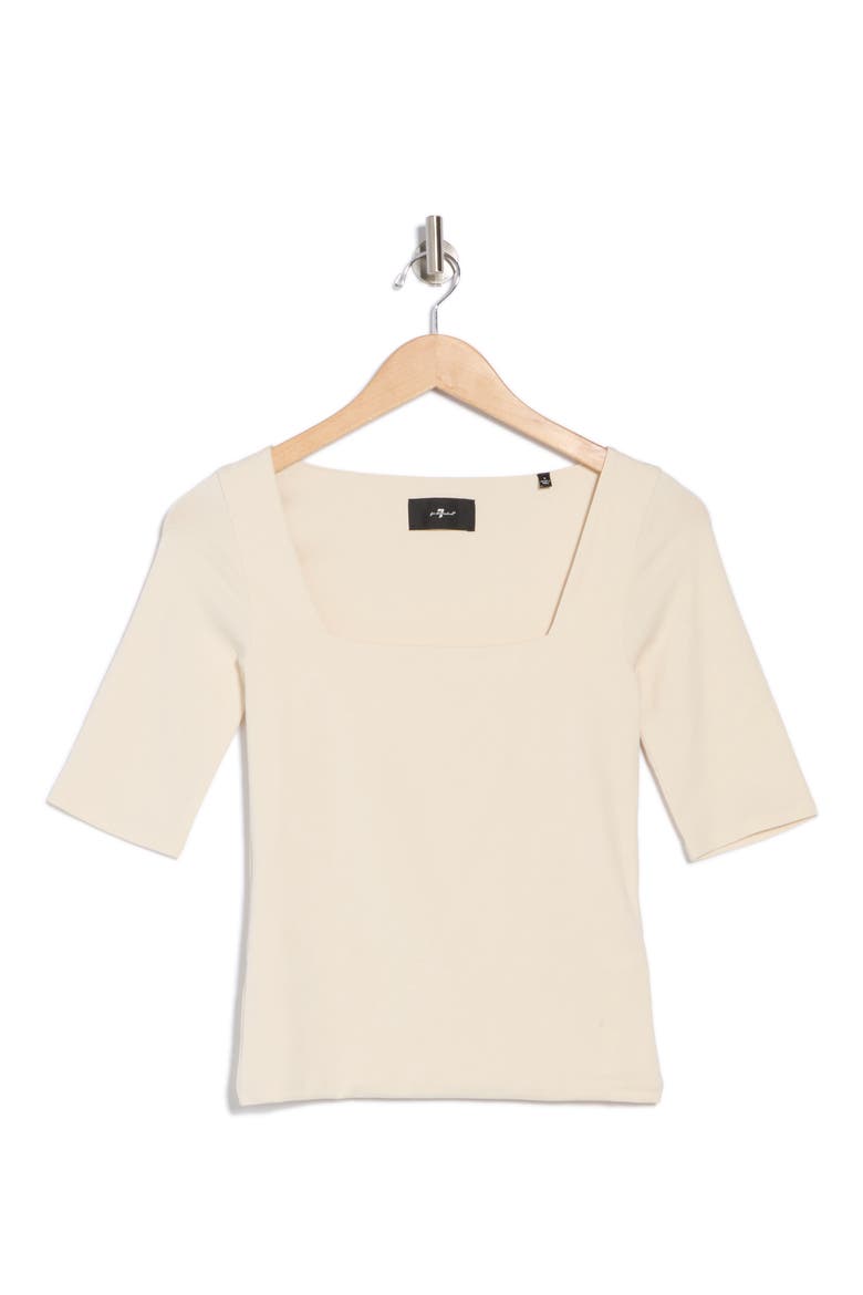 Double Layer Scoop Neck Top, Alternate, color, CREAM