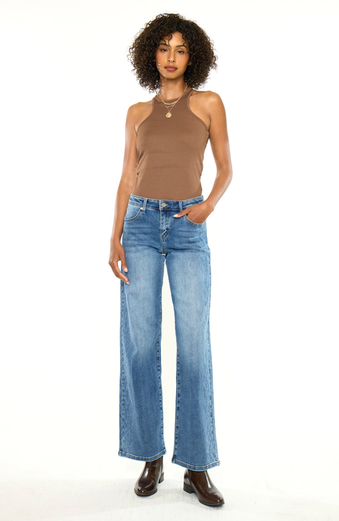 Angelique Mid Rise Wide Flare Jeans