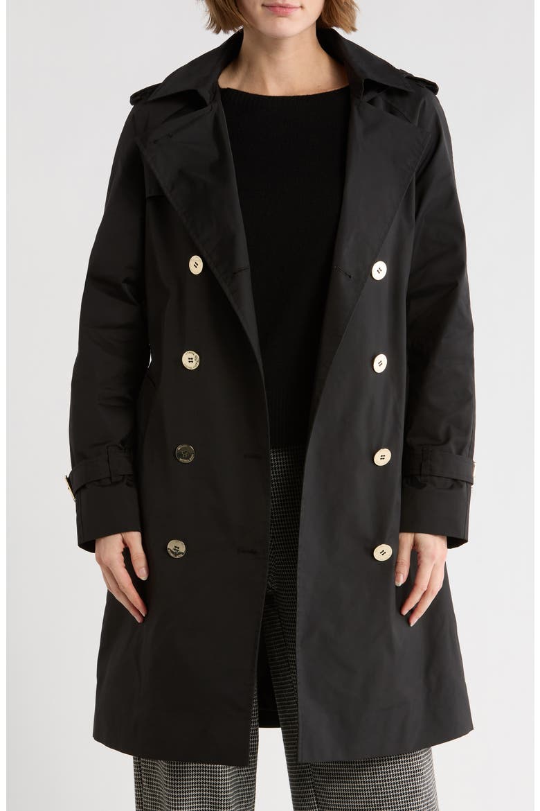 Belted Trench Coat, Alternate, color, BLACK
