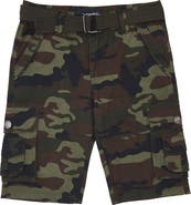 XRAY Kids' Belted Cotton Twill Cargo Shorts
