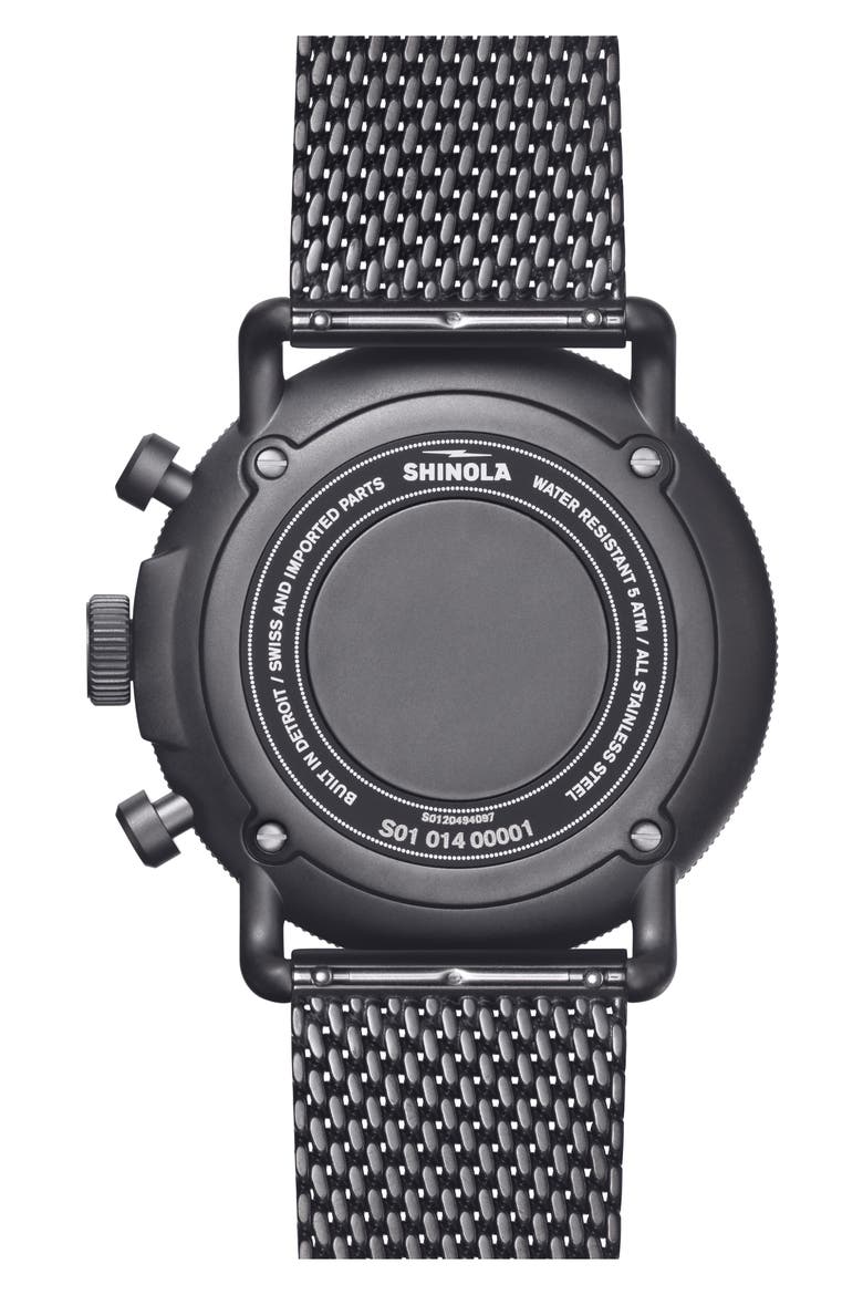The Canfield Chronograph Mesh Strap Watch, 43mm, Alternate, color, COOL GRAY