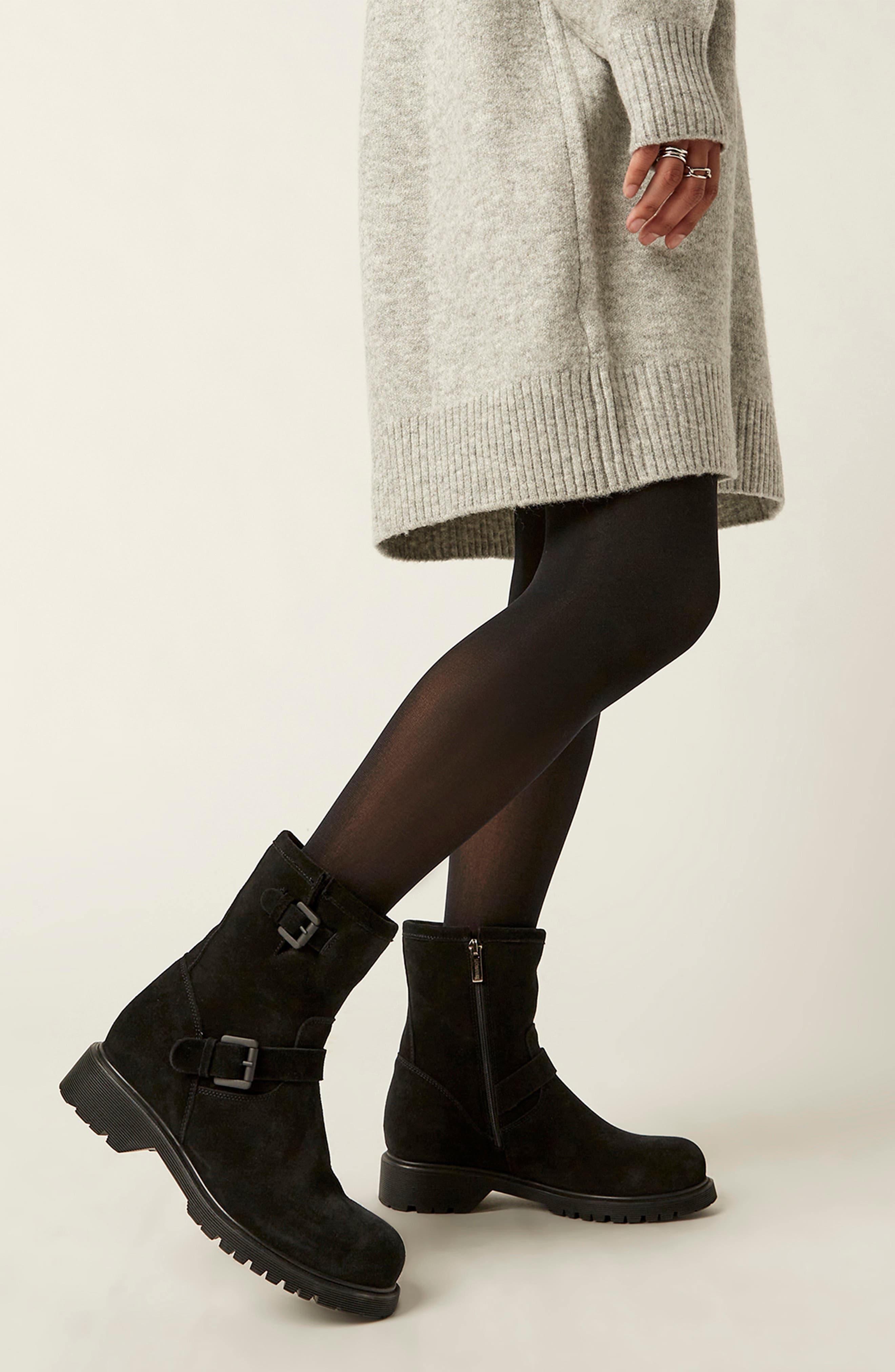 La Canadienne Hana Waterproof Genuine Shearling Lined Engineer Boot, Alternate, color, 