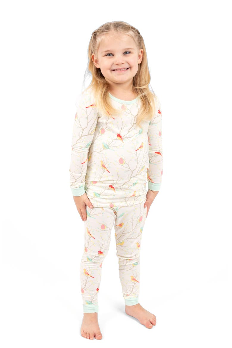 2-pc. Soft Stretch Viscose Cool Touch Matching Family Holiday Pajamas, Main, color, Birds Off-White