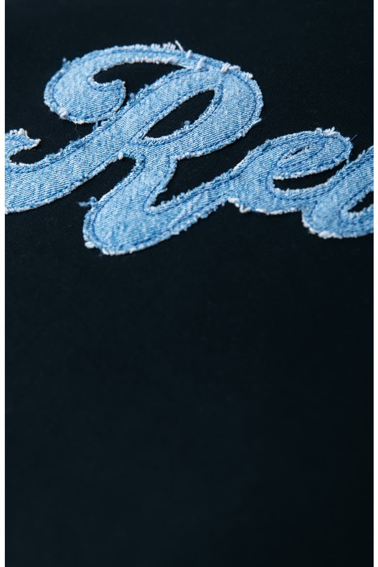 Denim Patch Relaxed Sweat, Alternate, color, Black