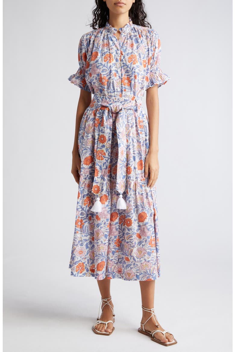Franoise Floral Stripe Cotton Skirt, Alternate, color, NEWPORT FLORAL