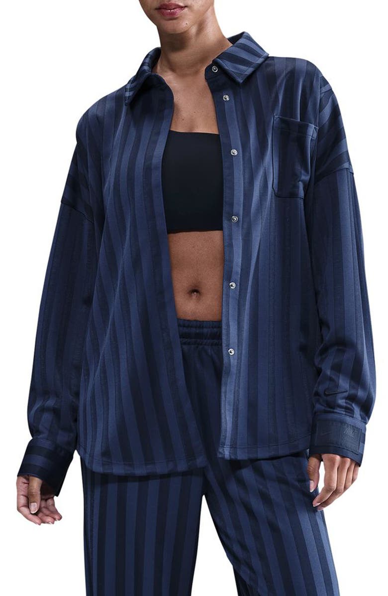 Nike Sportswear Stripe Shirt, Main, color, Midnight Navy/ Obsidian