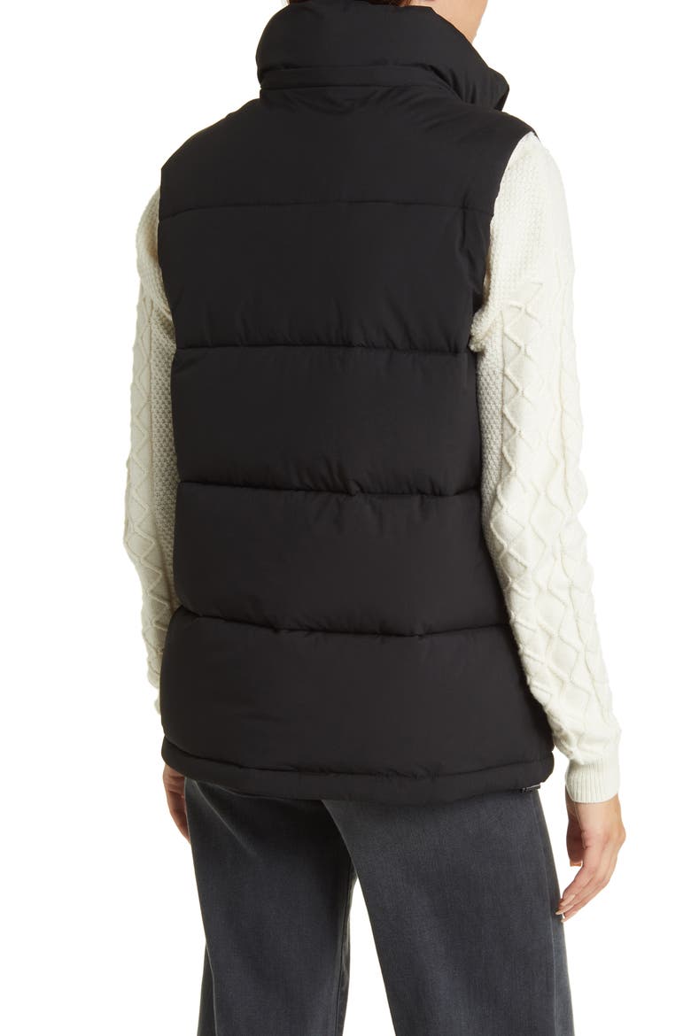Hooded Water Resistant Puffer Vest, Alternate, color, BLACK