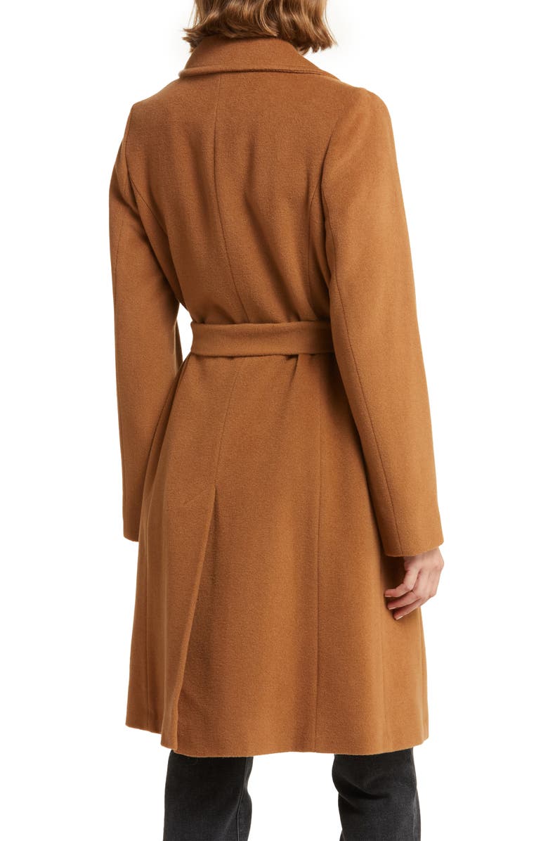 Fleurette Belted Wool Blend Coat, Alternate, color,