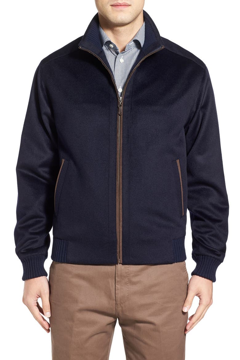 'Patrick' Water Resistant Wool Blend Jacket, Main, color, NAVY