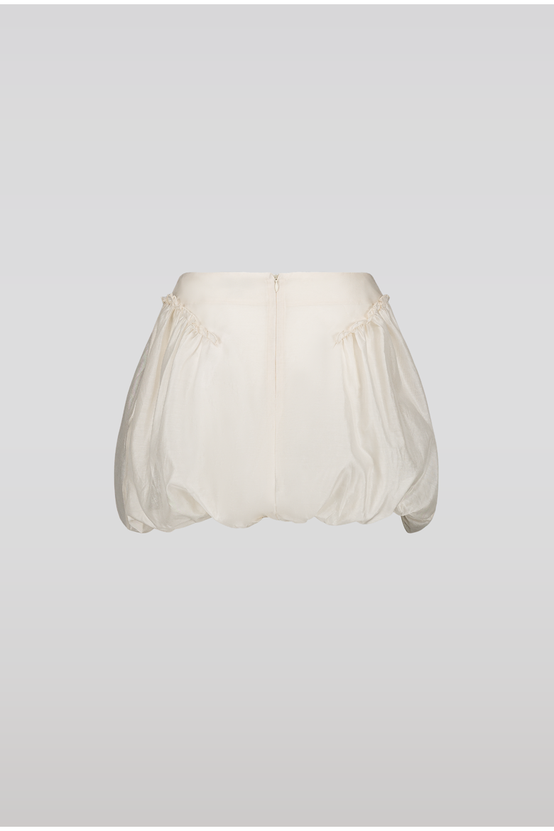 Una Bubble Mini Skirt, Alternate, color, Cream