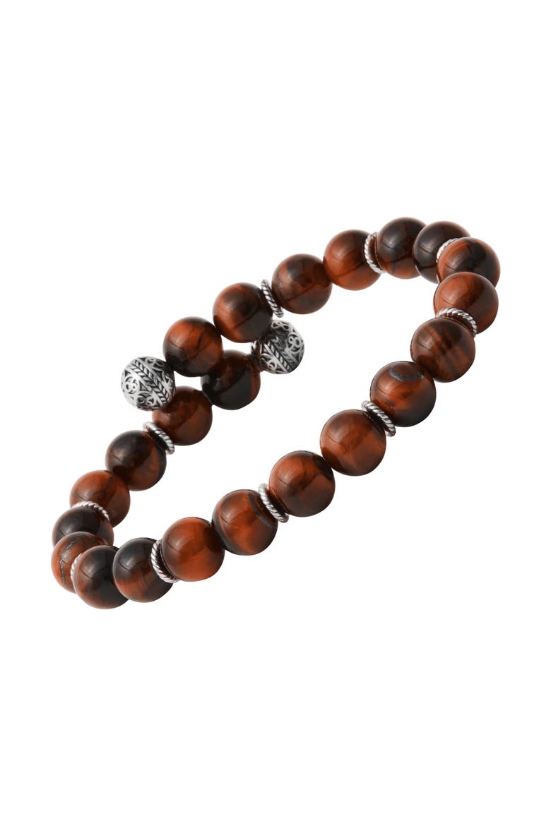 Spring Fit Gemstones 8mm Bracelet, Main, color, Red