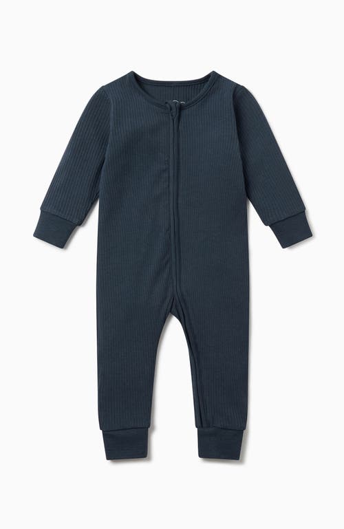 Mori Ribbed Two Way Zip-up Sleepsuit In Animal Print