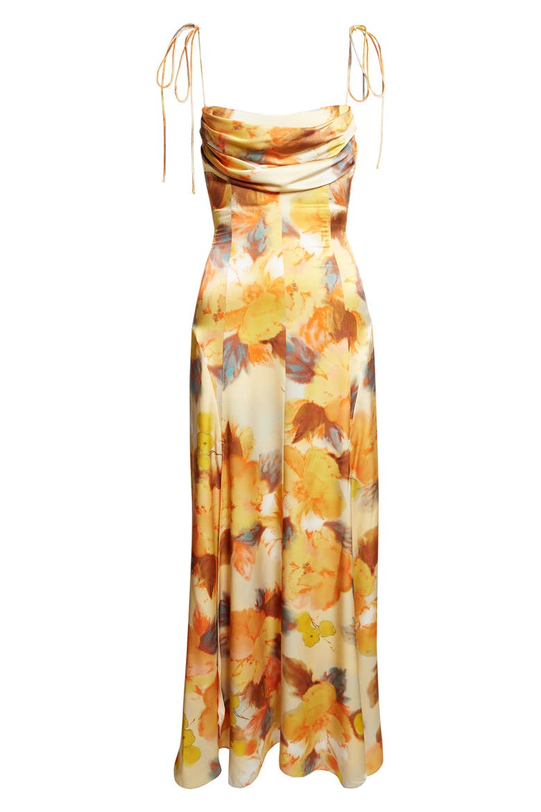 Betty Floral Print Cocktail Dress, Alternate, color, SMOKE SAND MULTI