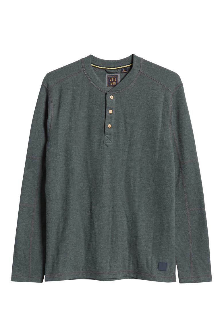 Men's Cotton Blend Henley, Alternate, color, BLUISH GREEN
