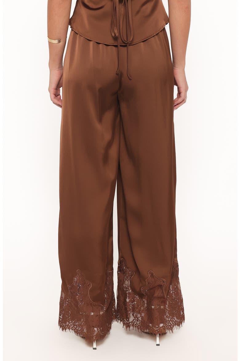 Viola Drawstring Waist Wide Leg Pants, Alternate, color, CHOCOLATE