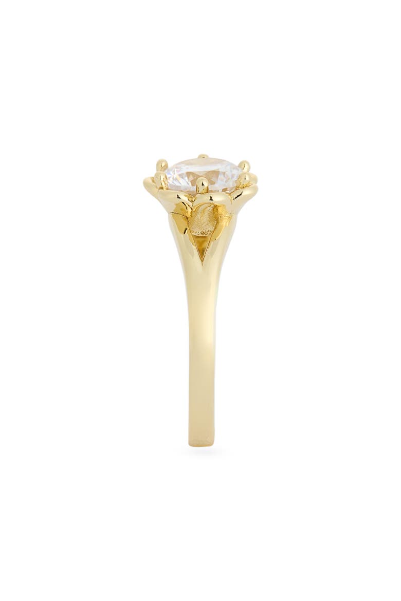 Cubic Zirconia Flower Ring, Alternate, color, CLEAR / GOLD