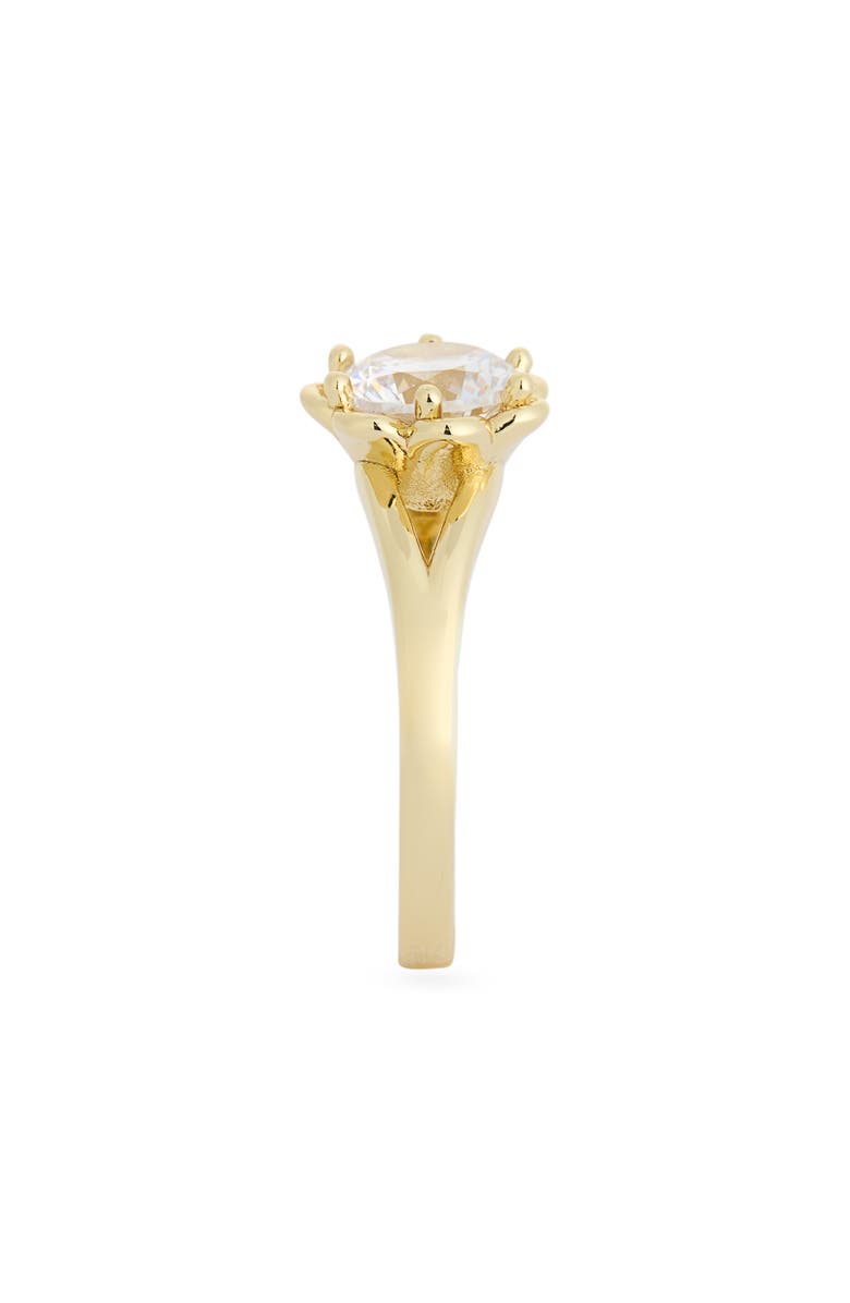 Covet Cubic Zirconia Flower Ring, Alternate, color, Clear / Gold