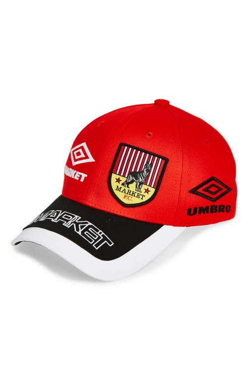 Market X Umbro Structure Adjustable Baseball Cap In Red