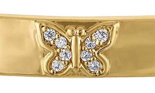 Fzn Kids' Butterfly Cubic Zirconia Pave Bracelet In Yellow