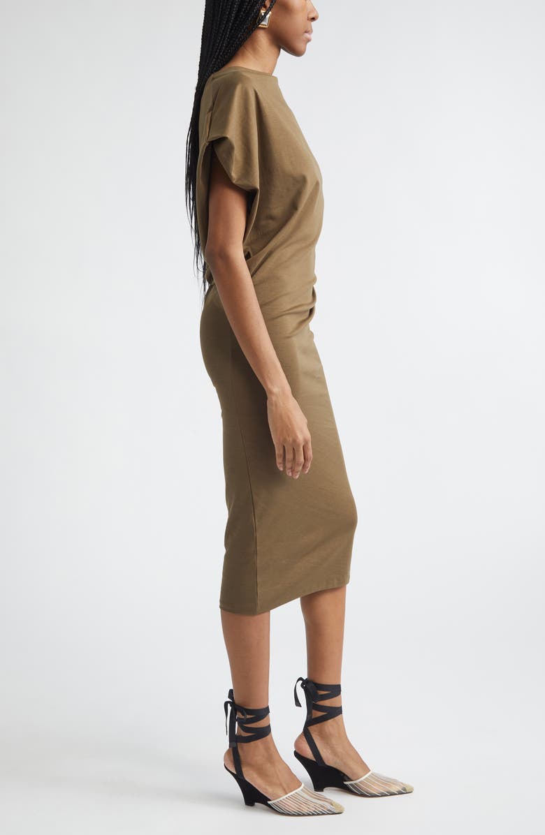 Jacquemus La Robe Draped Jersey Dress, Alternate, color, Dark Khaki
