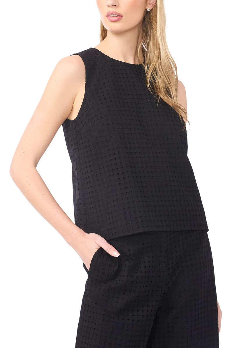 Halogen<sup>®</sup> Eyelet Embroidery Shell, Main, color, Rich Black 060