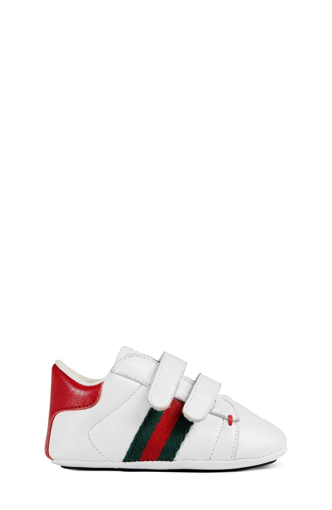 Gucci 'Ace' Crib Shoe, Alternate, color, 