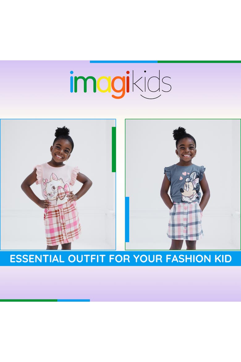 The Aristocats Marie 2-Piece T-Shirt and Plaid Skirt Set, Alternate, color, Marie Pink