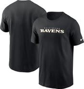 Nike Men's Nike Black Baltimore Ravens Primetime Wordmark Essential T-Shirt