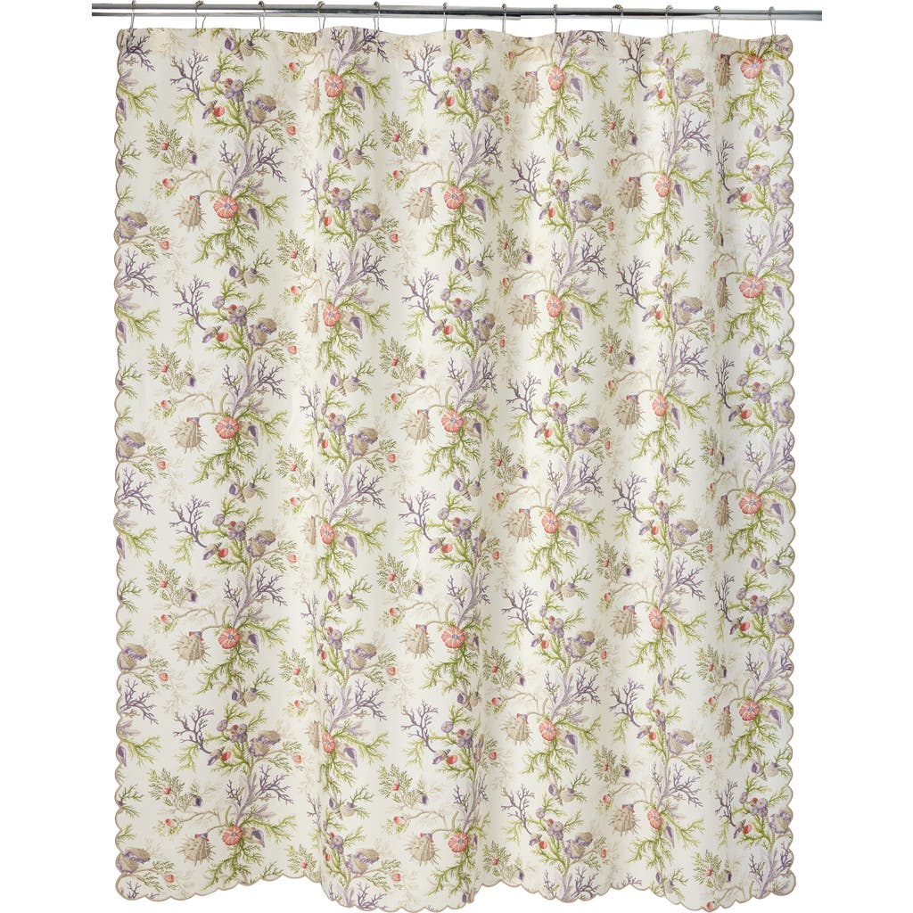 Matouk Del Tersoro Linen Shower Curtain In Sea Orchid