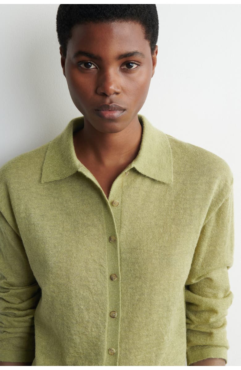 COS Knitted Mohair-Blend Shirt, Alternate, color, Green
