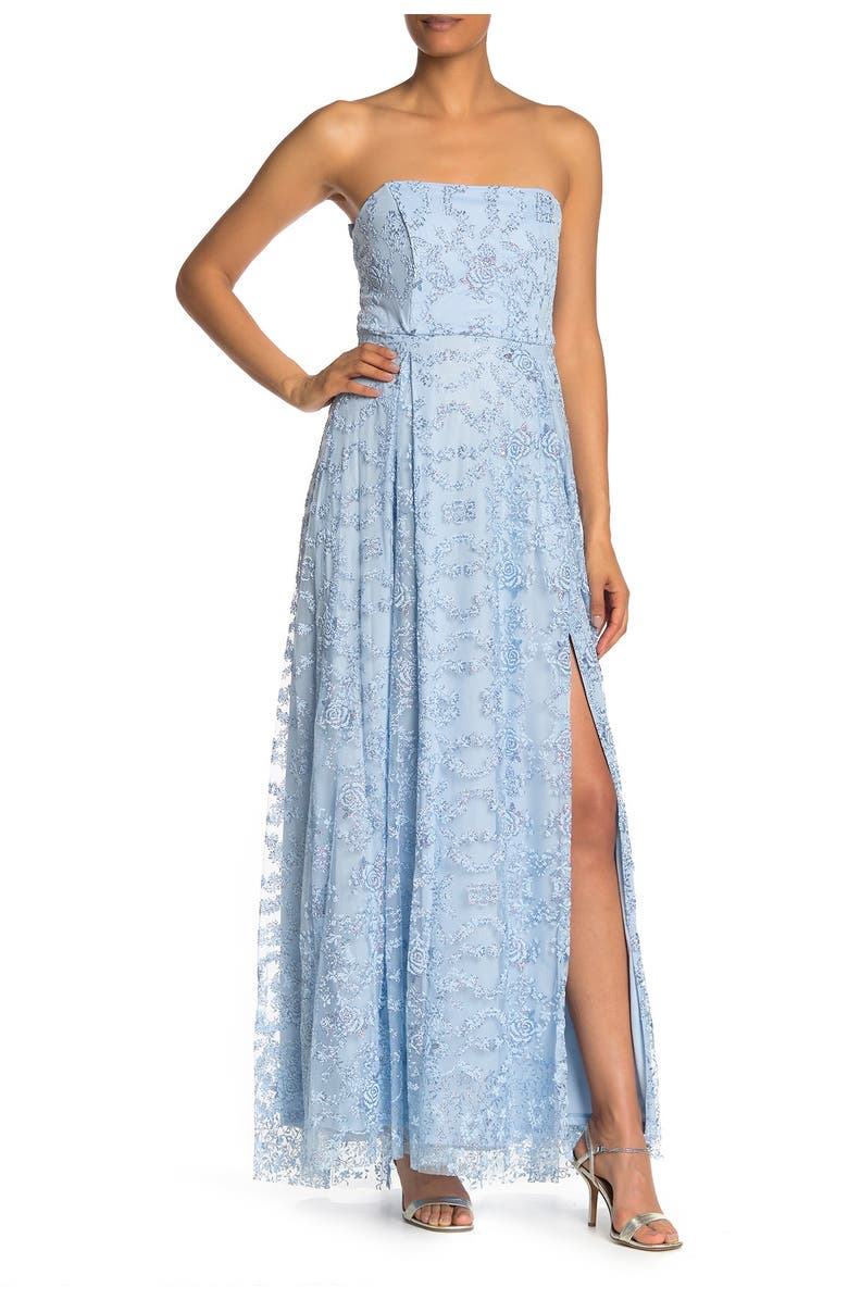 Jump Apparel STRAPLESS CAVIAR BEADED LACE U, Main, color, 