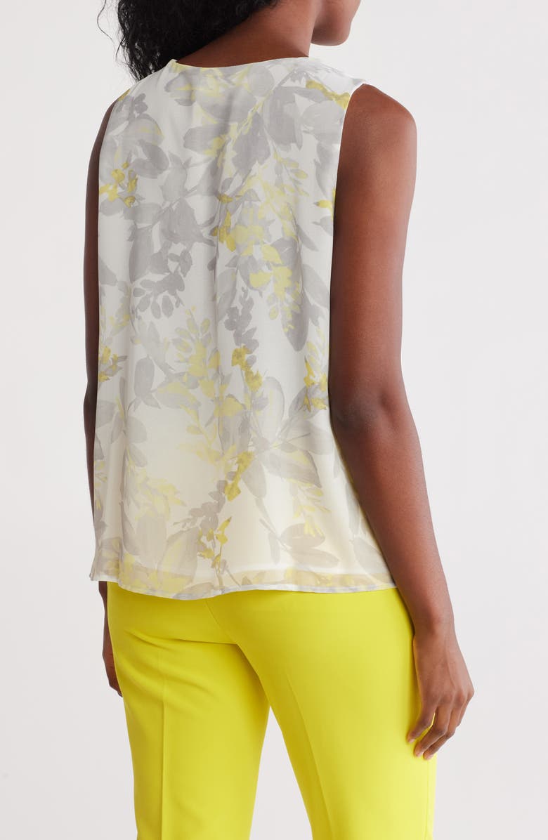 Calvin Klein Patterned Woven Shell, Alternate, color, Pale Citrine Multi