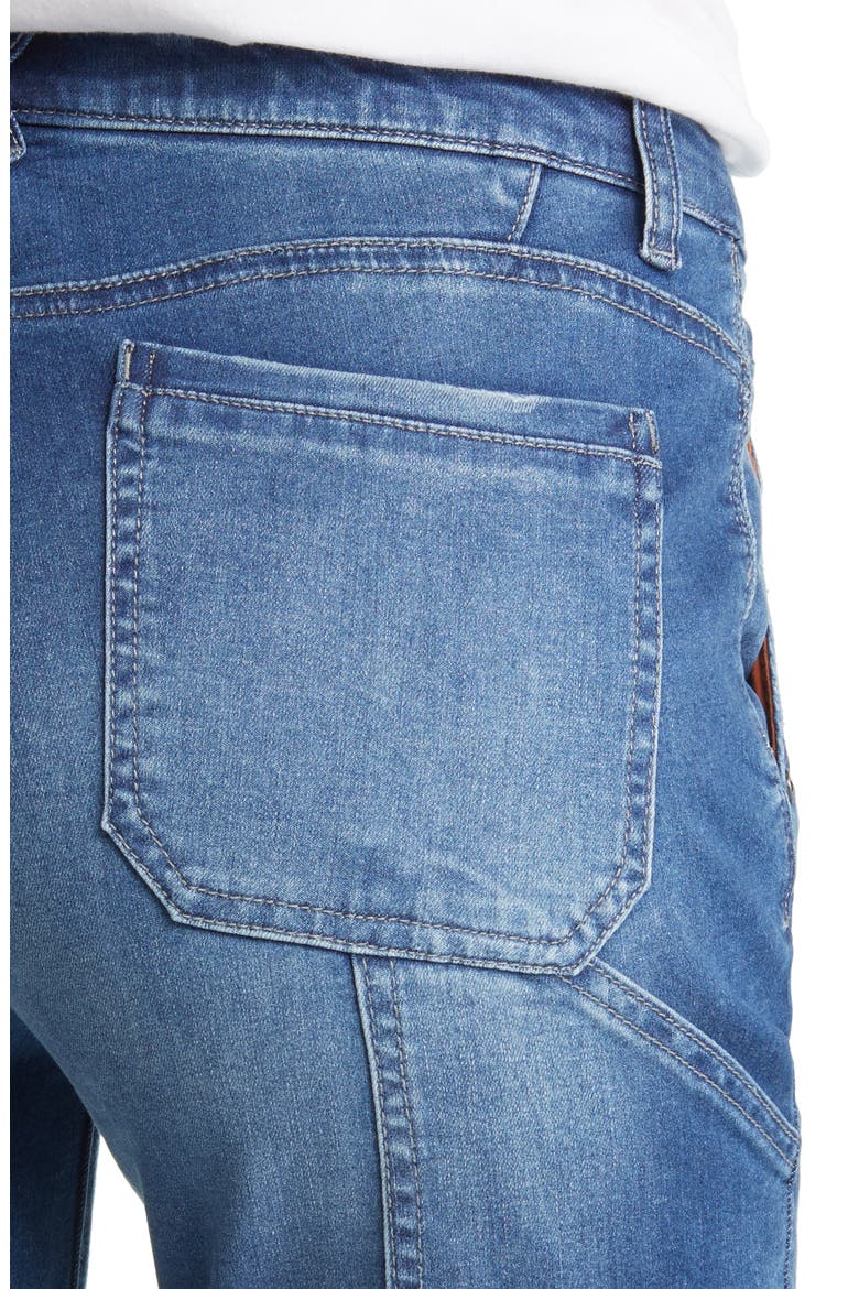 'Ab'Solution High Waist Ankle Crop Carpenter Jeans (Nordstrom Exclusive), Alternate, color, MID BLUE