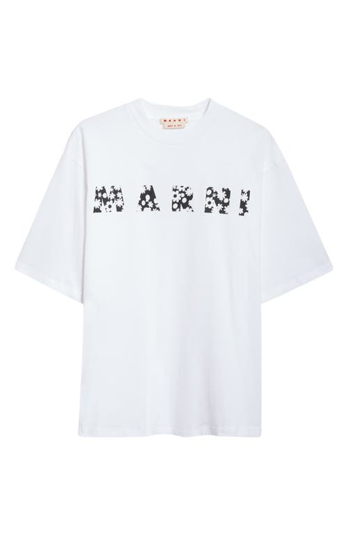 Shop Marni Pop Fields Logo Graphic T-shirt In Lily White