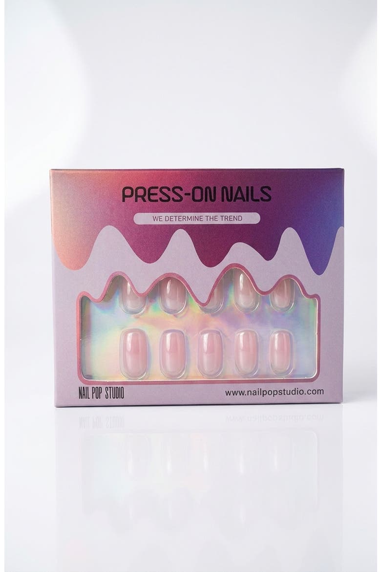 Pink Chrome Square Press on Nails, Main, color, Pink Chrome